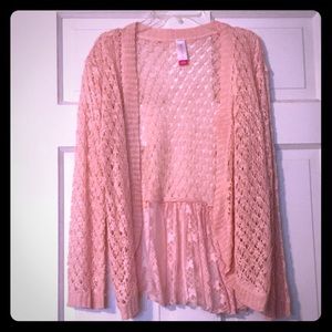 Pink sweater cardigan